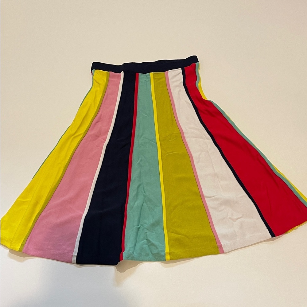 J.Crew Striped Knit Colorblock A-Line Midi Skirt - Picture 2 of 8